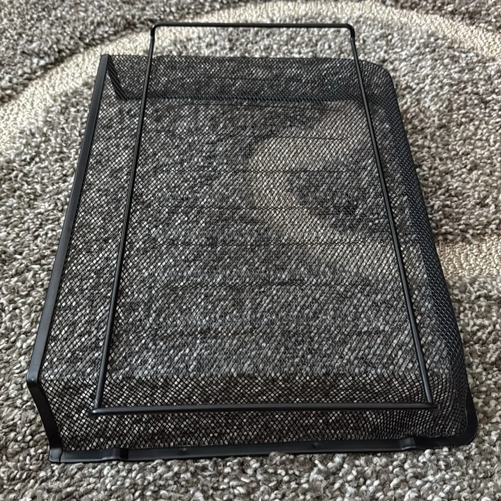3-Piece Heavy Duty Black Mesh Desk Organizer set.